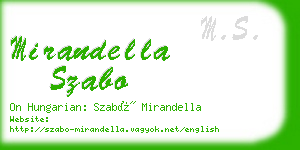 mirandella szabo business card